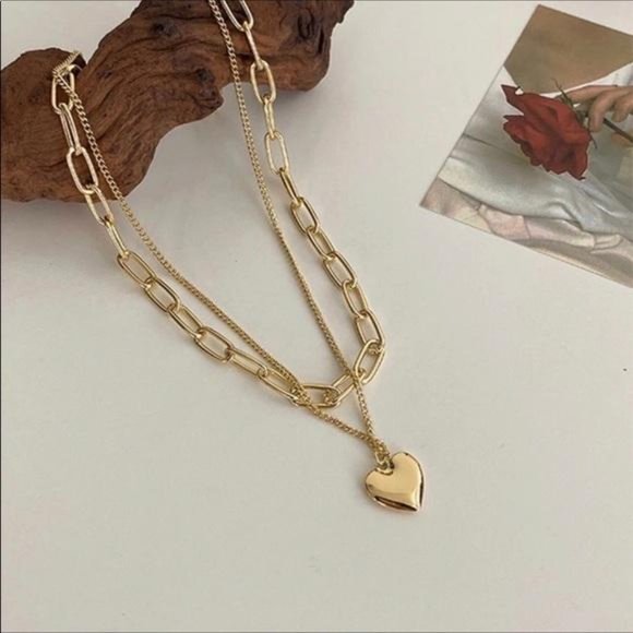 NEW 18K GOLD MULTI LAYER HEART NECKLACE, NICE NECKLACE, CUTE NECKLACE - Picture 5 of 6